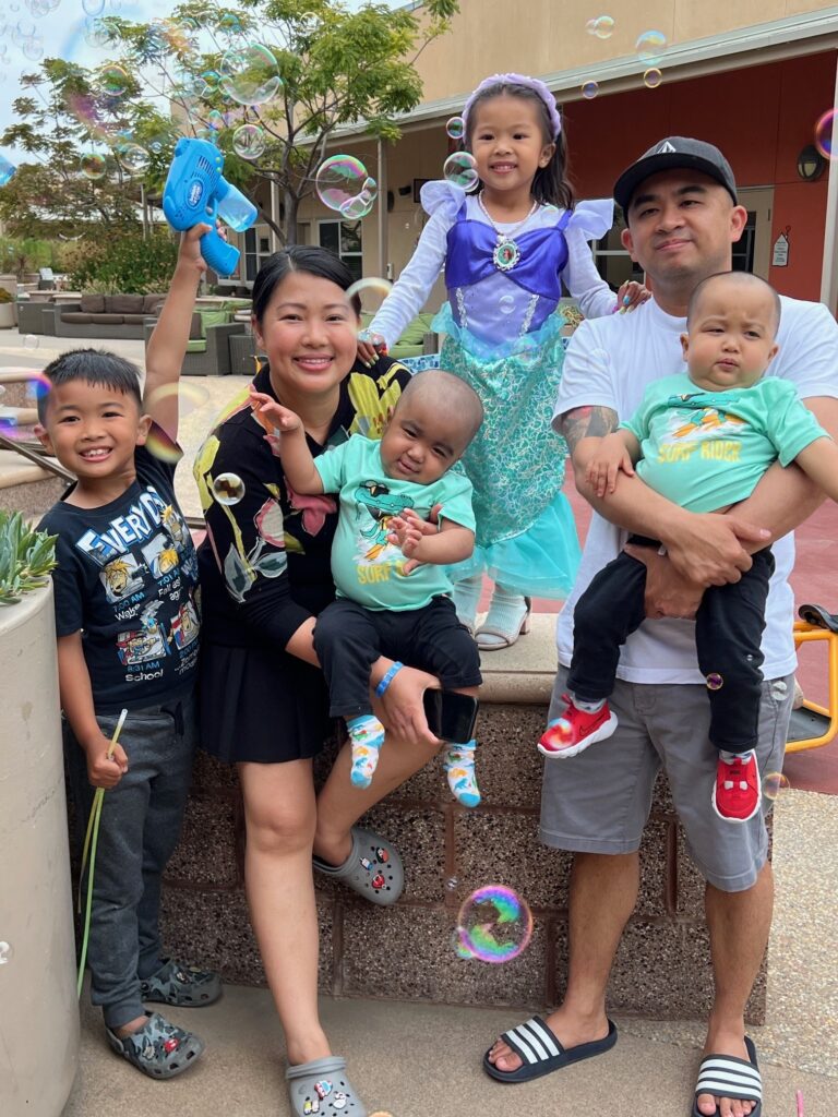 Family with bubble
