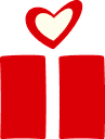 Wrapped gift with a heart icon
