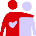 Two people embracing icon