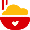Bowl of food with a heart icon